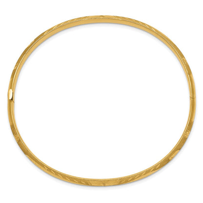 8 Zoll 14K 3/16 Oversize Florentinisch Graviert Klappbar Armreif Armband