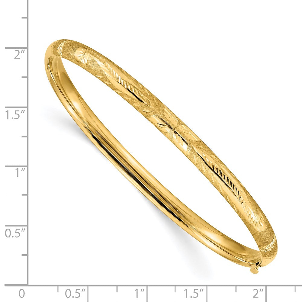 7.75 Zoll 14K 3/16 Florentinisch Graviert Klappbar Armreif Armband
