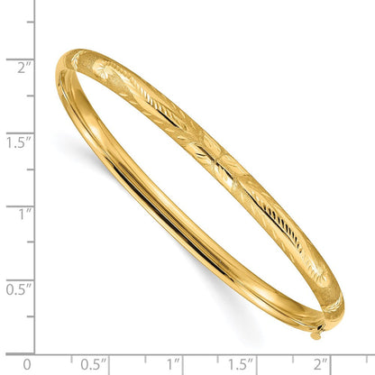 7.75 Zoll 14K 3/16 Florentinisch Graviert Klappbar Armreif Armband