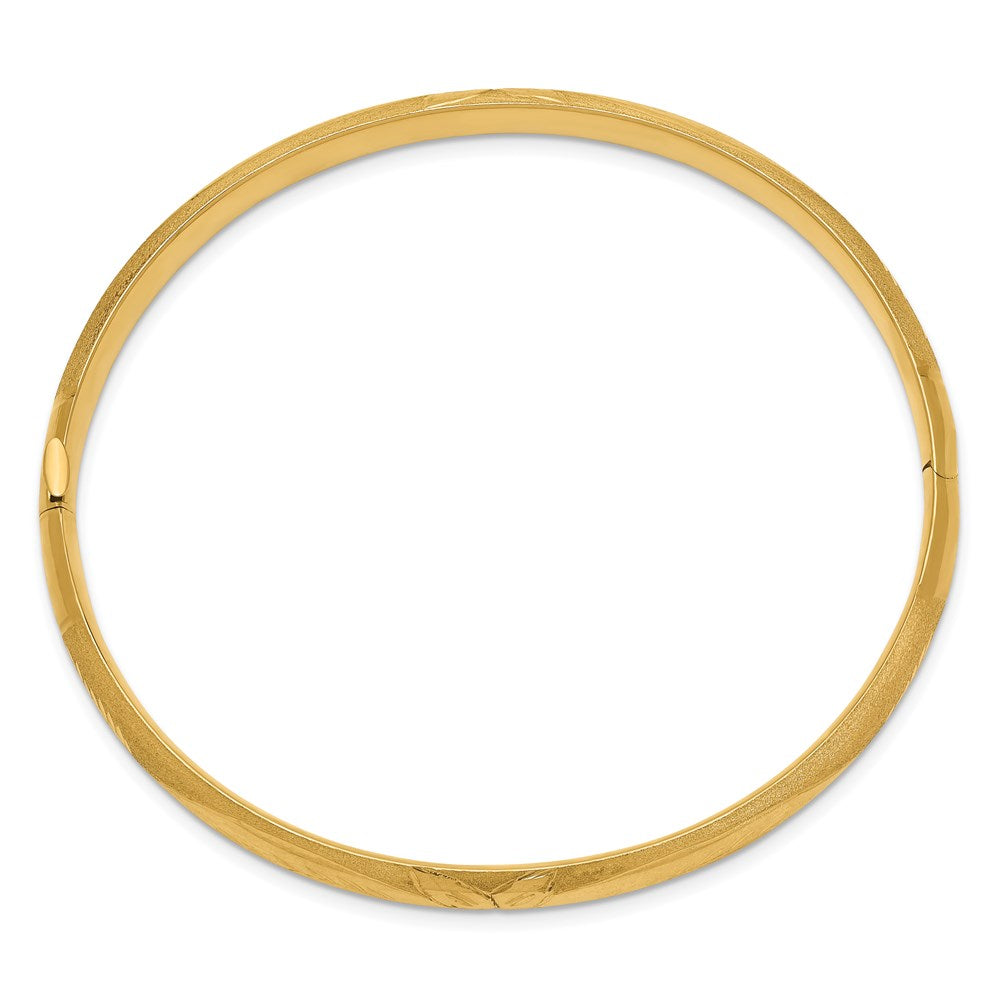 8 Zoll 14K 4/16 Oversize Florentinisch Graviert Klappbar Armreif Armband