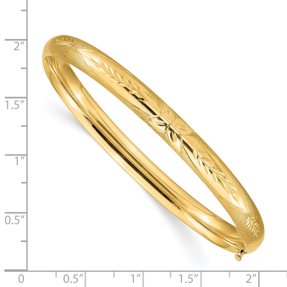 8 Zoll 14K 4/16 Oversize Florentinisch Graviert Klappbar Armreif Armband