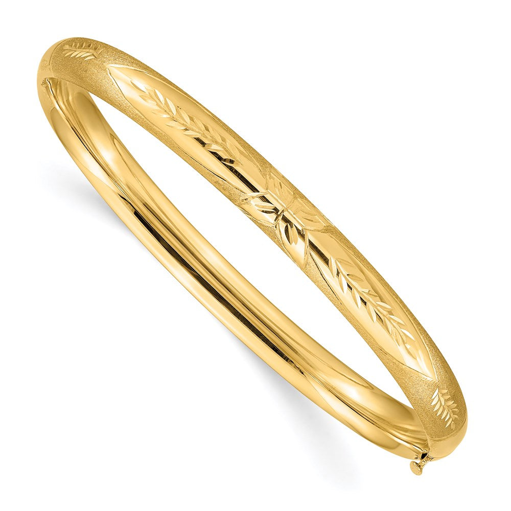8 Zoll 14K 4/16 Oversize Florentinisch Graviert Klappbar Armreif Armband