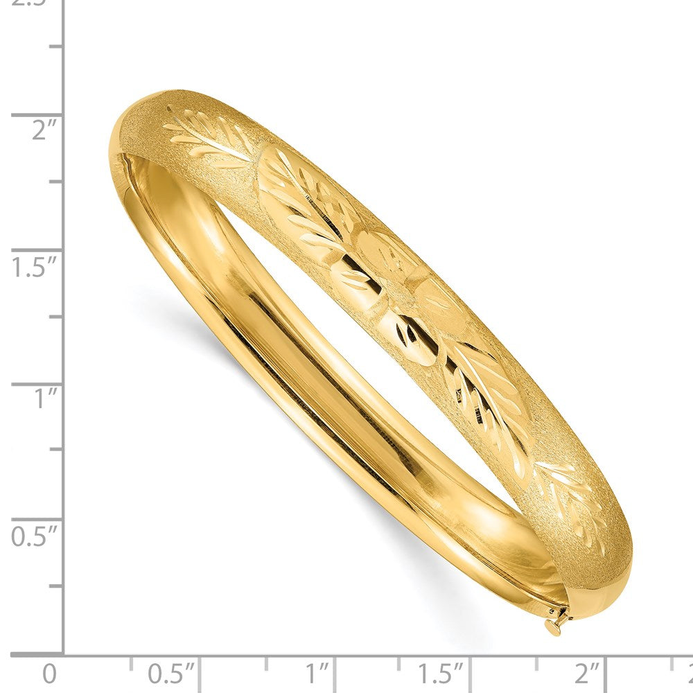 7 Zoll 14K 5/16 Florentinisch Graviert Klappbar Armreif Armband