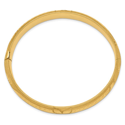 7 Zoll 14K 7/16 Florentinisch Graviert Klappbar Armreif Armband