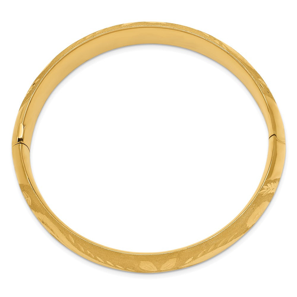 7 Zoll 14K 9/16 Florentinisch Graviert Klappbar Armreif Armband
