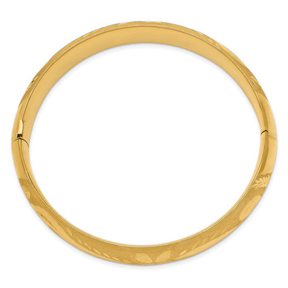 8 Zoll 14K 9/16 Oversize Florentinisch Graviert Klappbar Armreif Armband