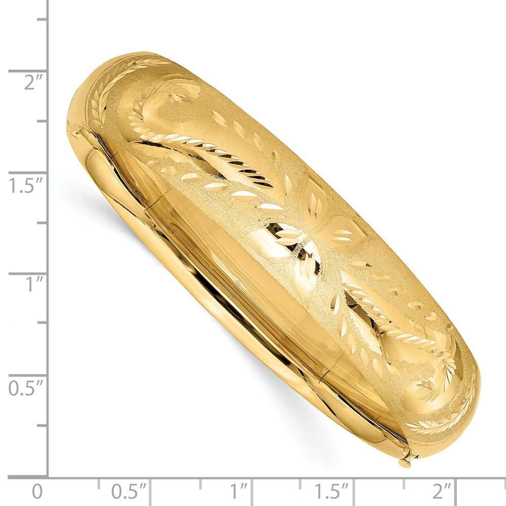 7 Zoll 14K 9/16 Florentinisch Graviert Klappbar Armreif Armband