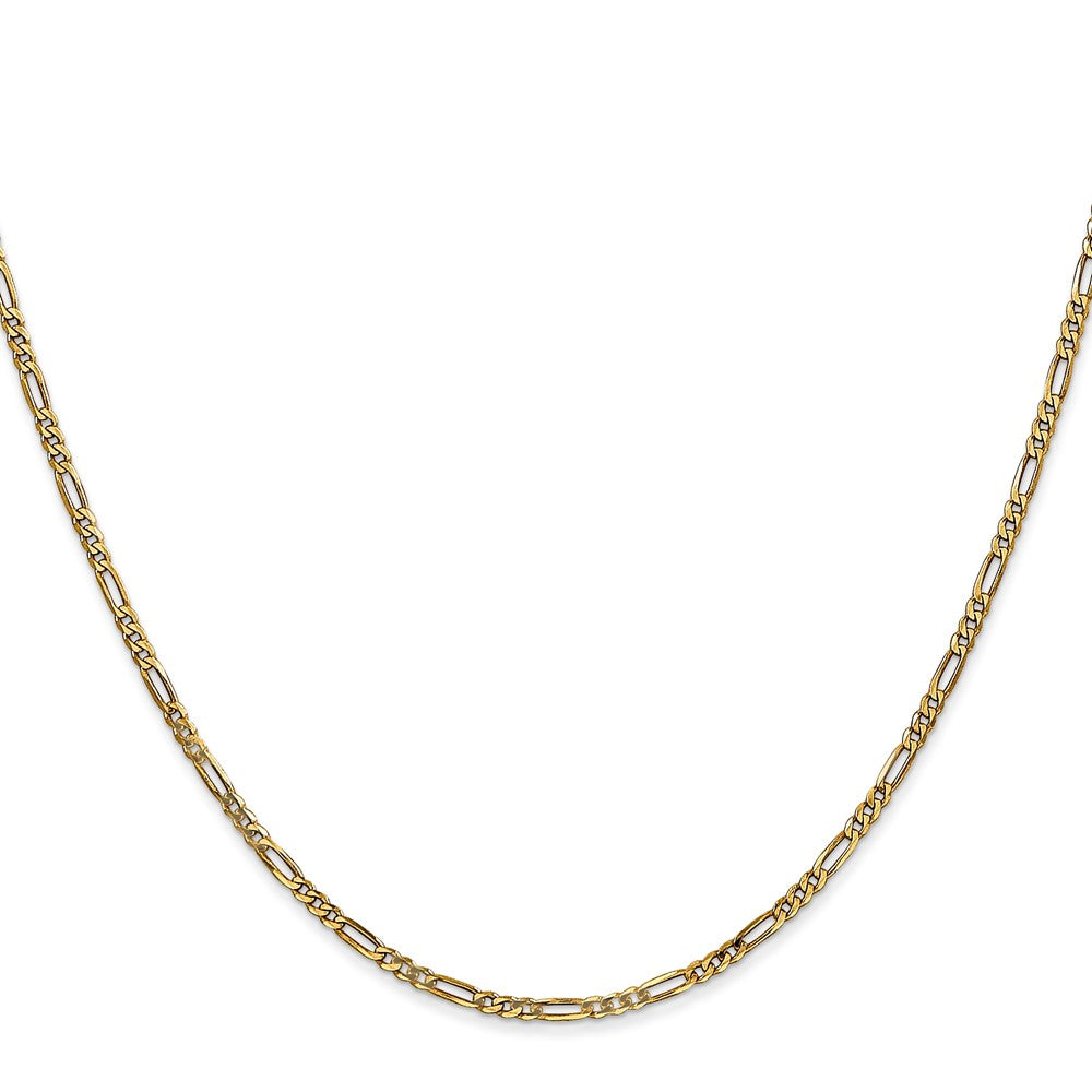 14K Gelbgold 1.8mm Flach Figaro mit Karabinerverschluss Kette Kinder Halskette