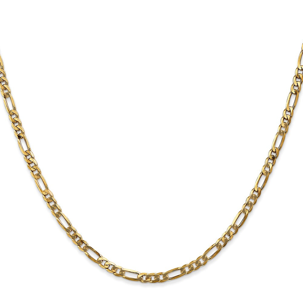 14K Gelbgold 3mm Flach Figaro mit Karabinerverschluss Halskette