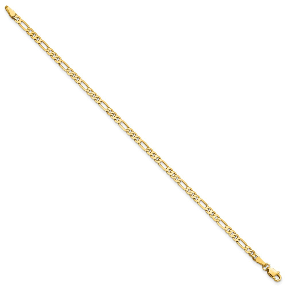 14K Gelbgold 3mm Flach Figaro Kette Fußkettchen