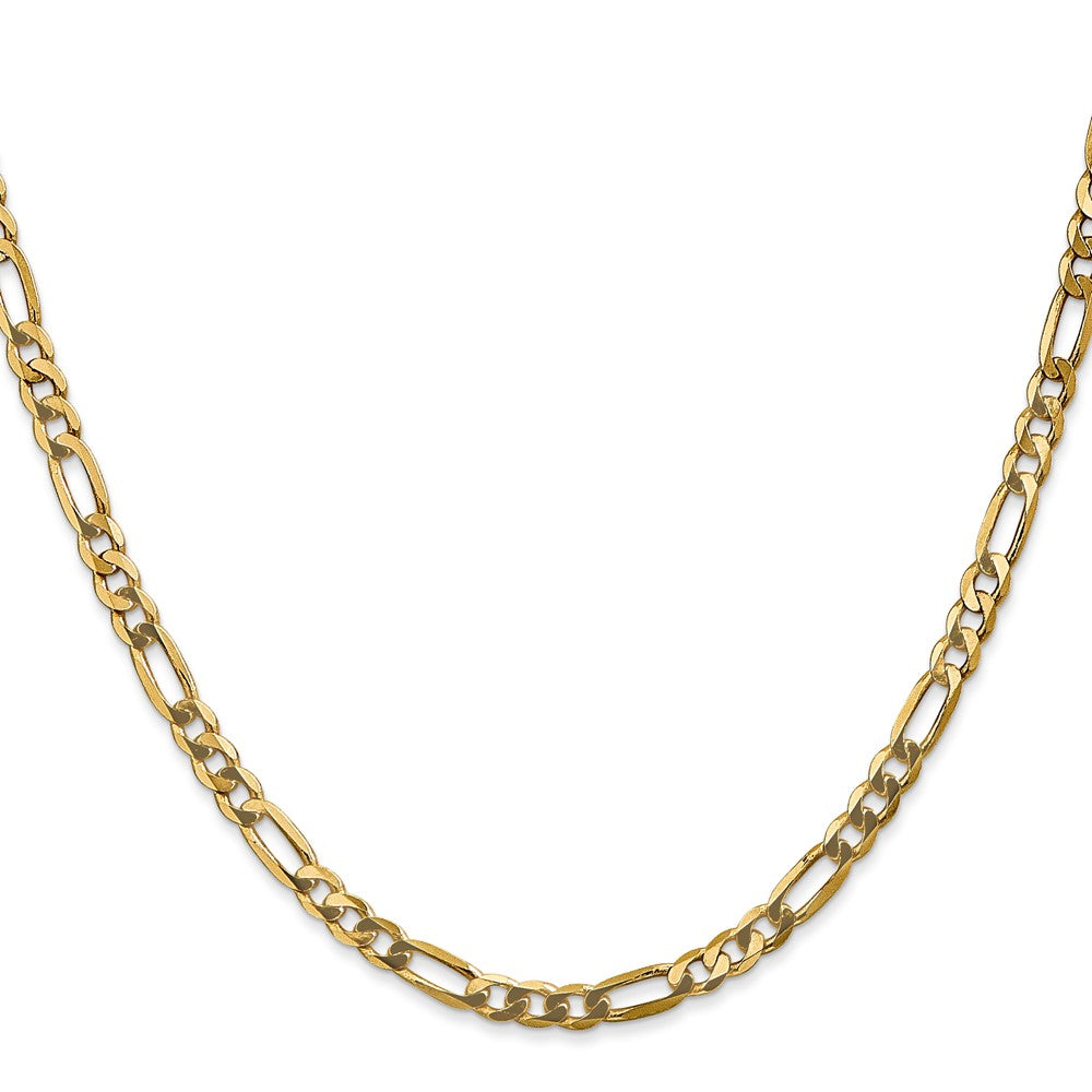 14K Gelbgold 4mm Flach Figaro mit Karabinerverschluss Halskette