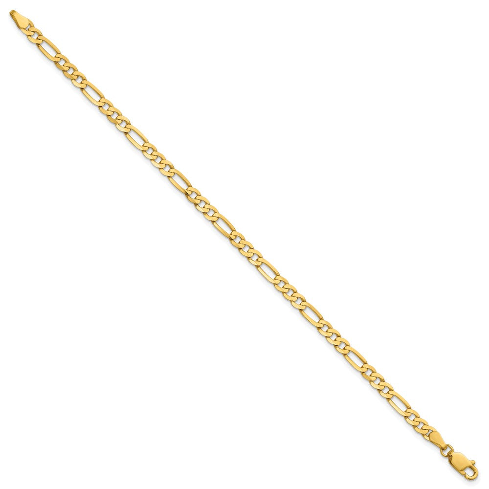 14K Gelbgold 4mm Flach Figaro Kette Fußkettchen
