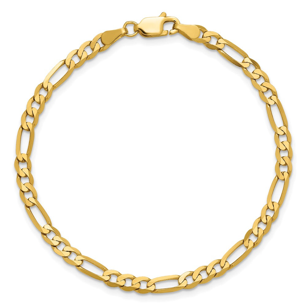 14K Gelbgold 4mm Flach Figaro Kette Fußkettchen