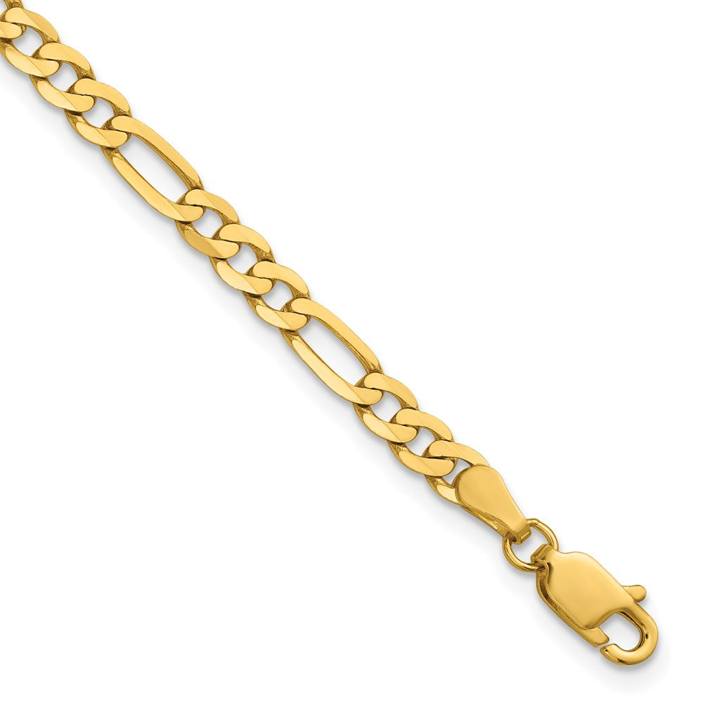 14K Gelbgold 4mm Flach Figaro Kette Fußkettchen