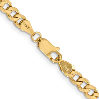 14K Gelbgold 4.75mm Flach Figaro mit Karabinerverschluss Halskette