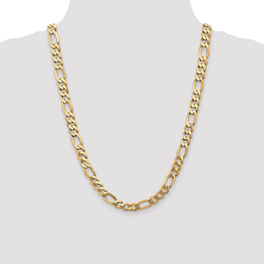 14K Gelbgold 8.75mm Flach Figaro Halskette