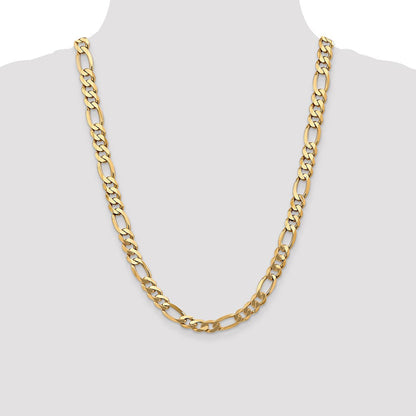 14K Gelbgold 8.75mm Flach Figaro Halskette
