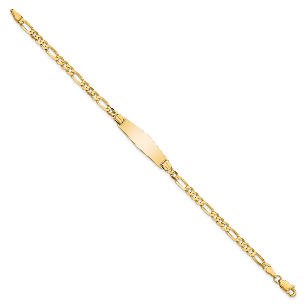 Massiv 14K Gelbgold Weich Diamant Form Figaro Id Armband