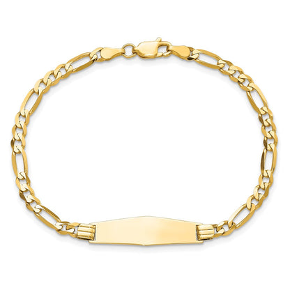 Massiv 14K Gelbgold Weich Diamant Form Figaro Id Armband