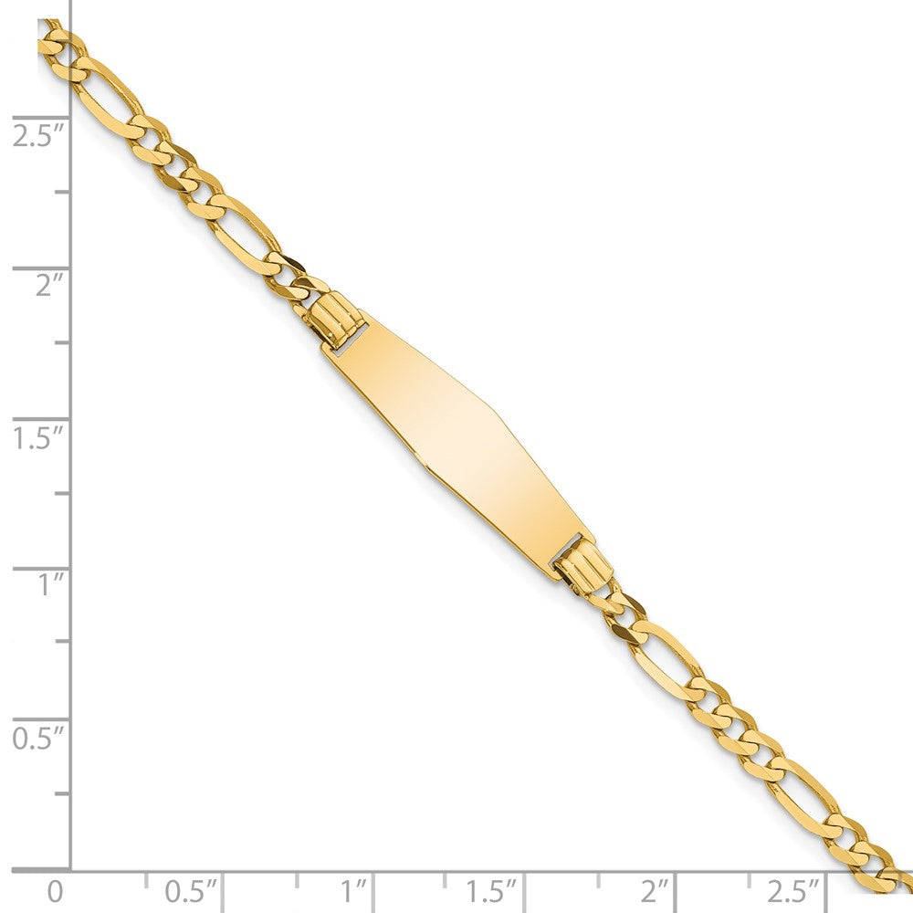 Massiv 14K Gelbgold Weich Diamant Form Figaro Id Armband