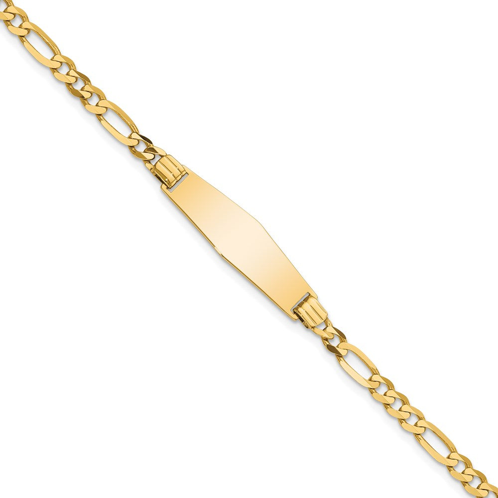 Massiv 14K Gelbgold Weich Diamant Form Figaro Id Armband