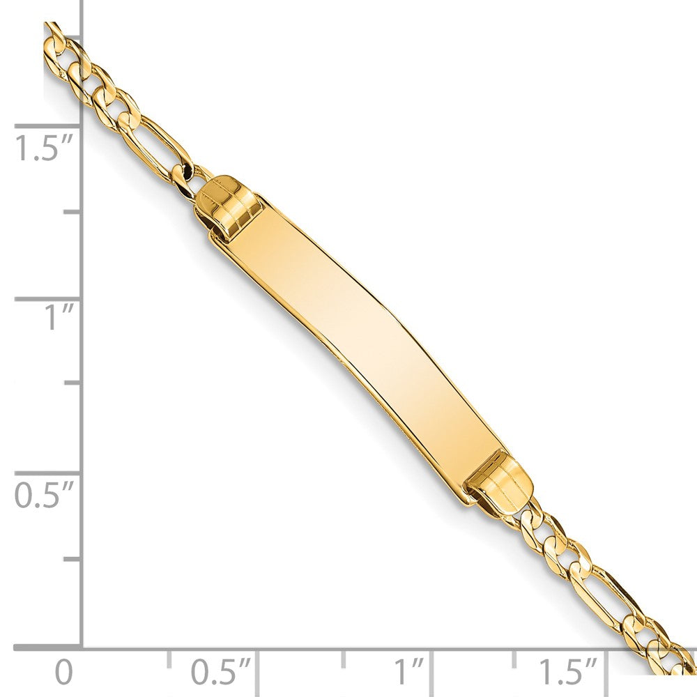 Massiv 14K Gelbgold Figaro Id Armband