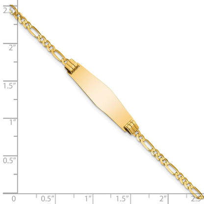 Massiv 14K Gelbgold Weich Diamant Form Figaro Id Armband