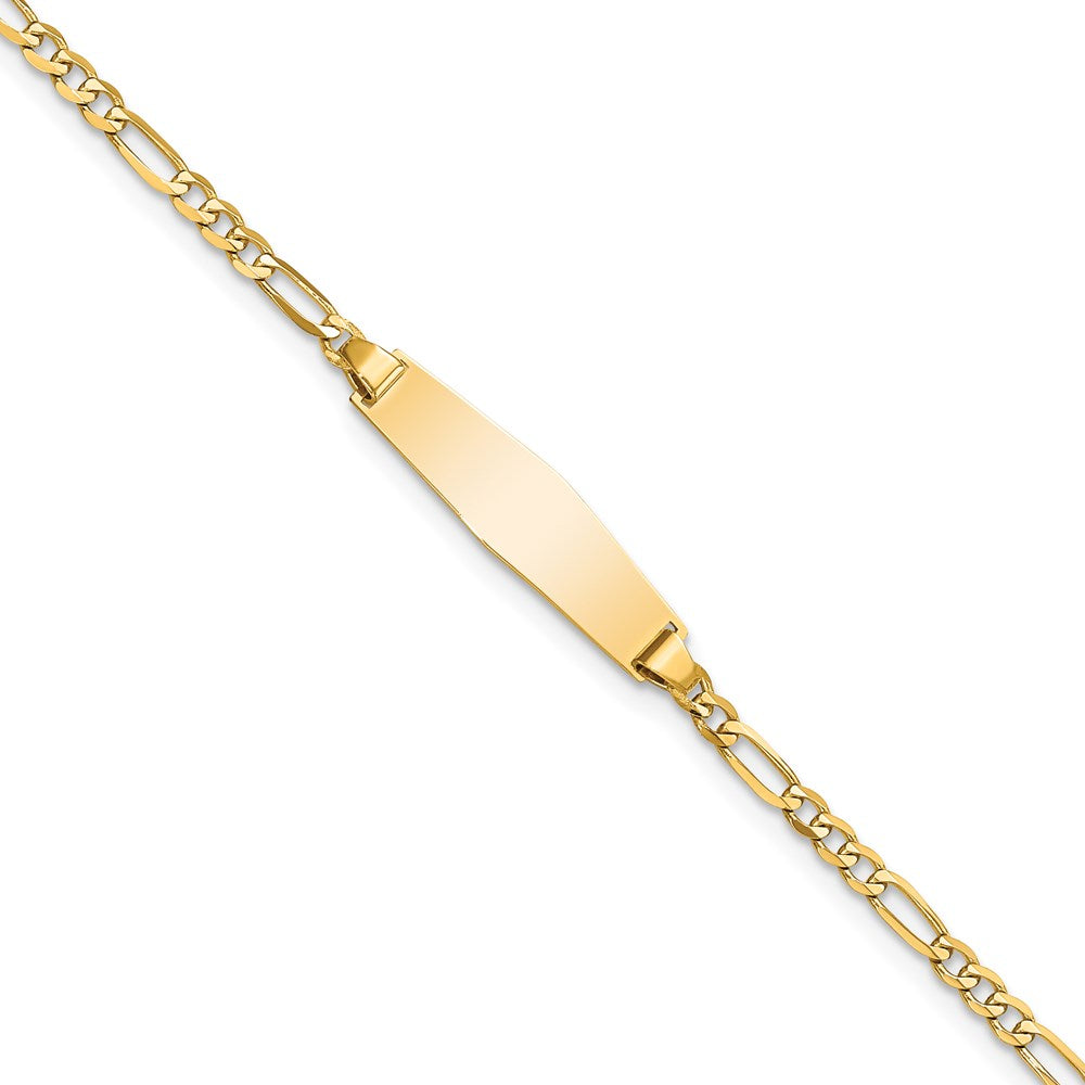 Massiv 14K Gelbgold Weich Diamant Form Figaro Id Armband