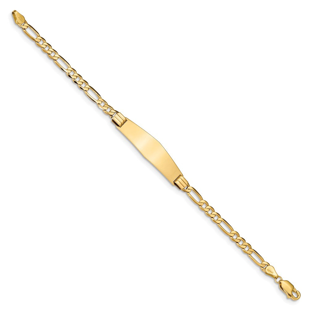 14K Figaro Weich Diamant Form Id Armband