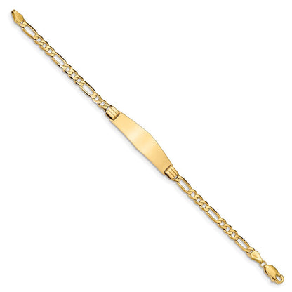 14K Figaro Weich Diamant Form Id Armband