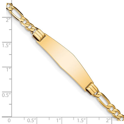 14K Figaro Weich Diamant Form Id Armband