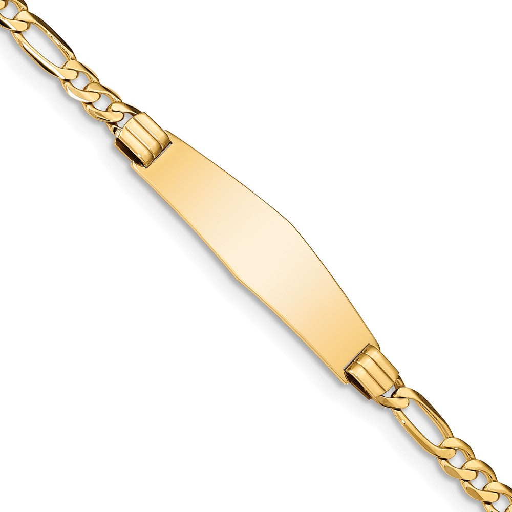 14K Figaro Weich Diamant Form Id Armband