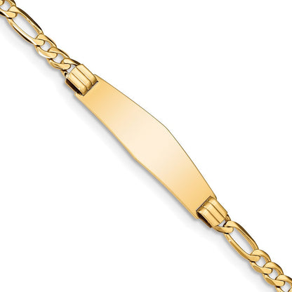 14K Figaro Weich Diamant Form Id Armband