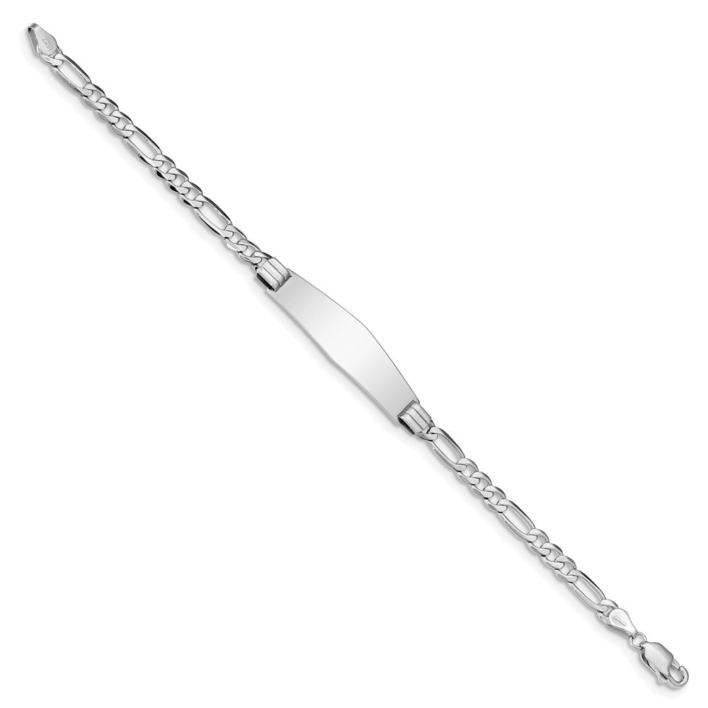 14K Wg Figaro Glieder Weich Diamant Form Id Armband