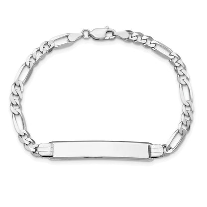 14K Wg Figaro Glieder Weich Diamant Form Id Armband