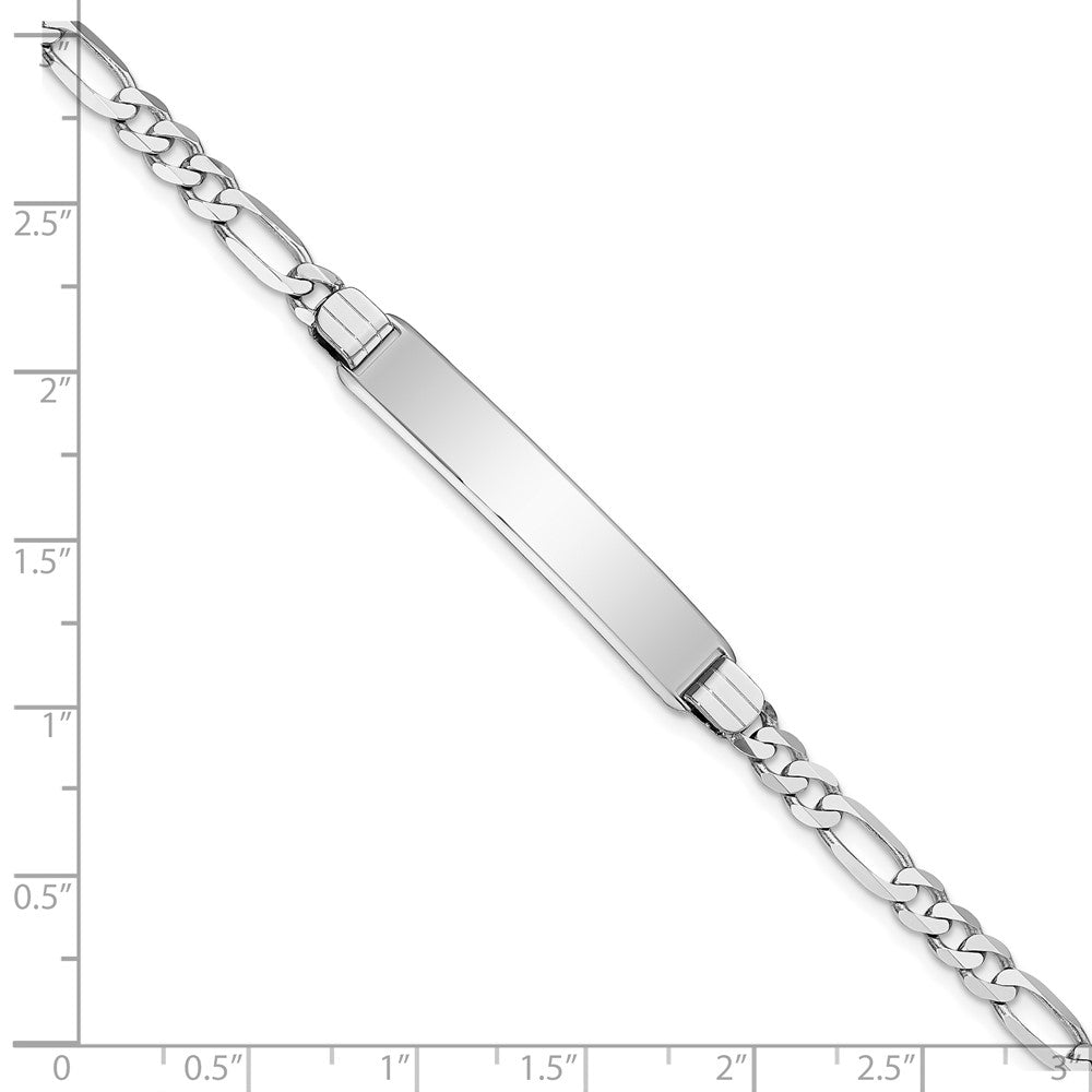 14K Wg Figaro Glieder Weich Diamant Form Id Armband