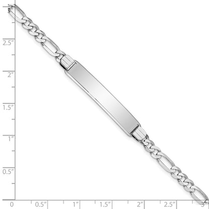 14K Wg Figaro Glieder Weich Diamant Form Id Armband