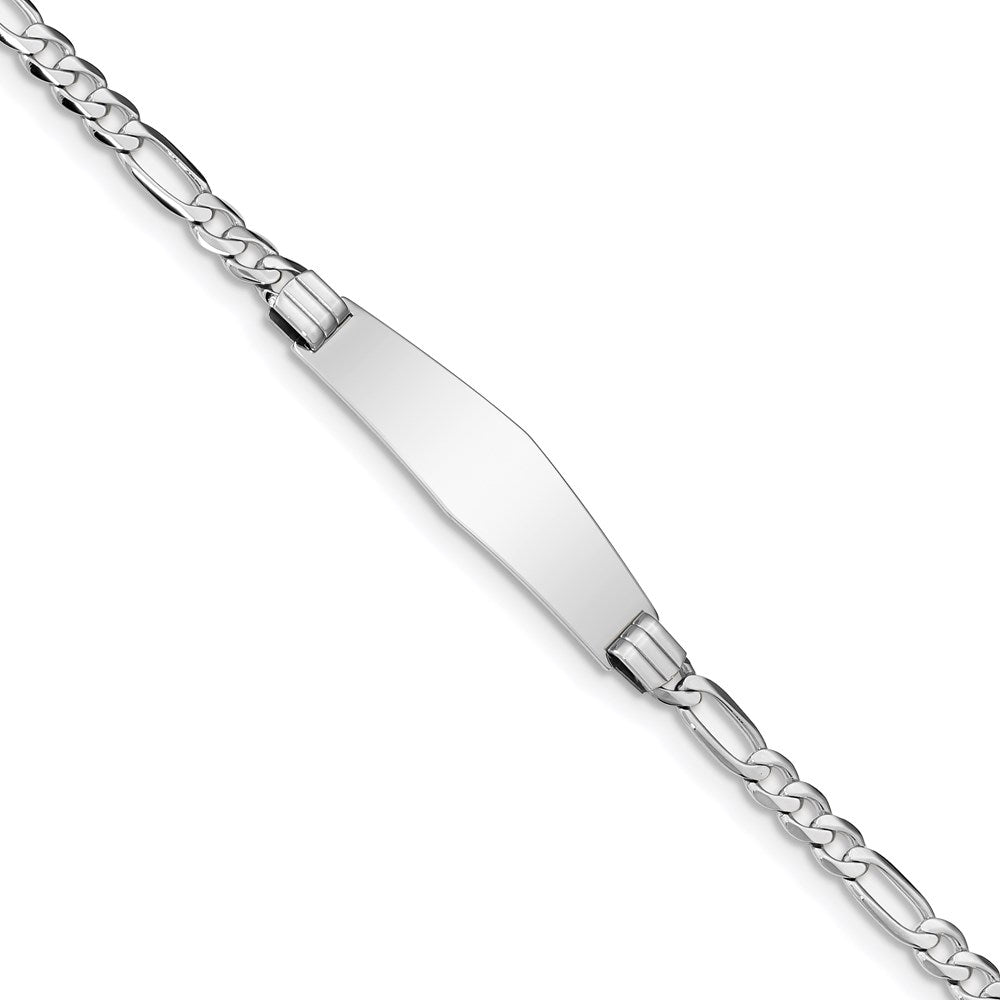 14K Wg Figaro Glieder Weich Diamant Form Id Armband