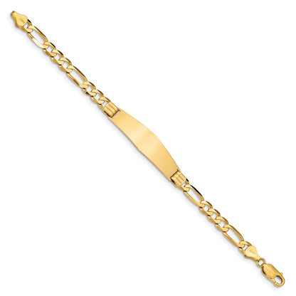 14K Figaro Weich Diamant Form Id Armband