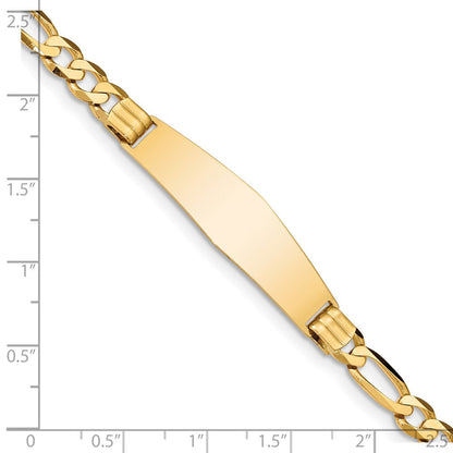 14K Figaro Weich Diamant Form Id Armband