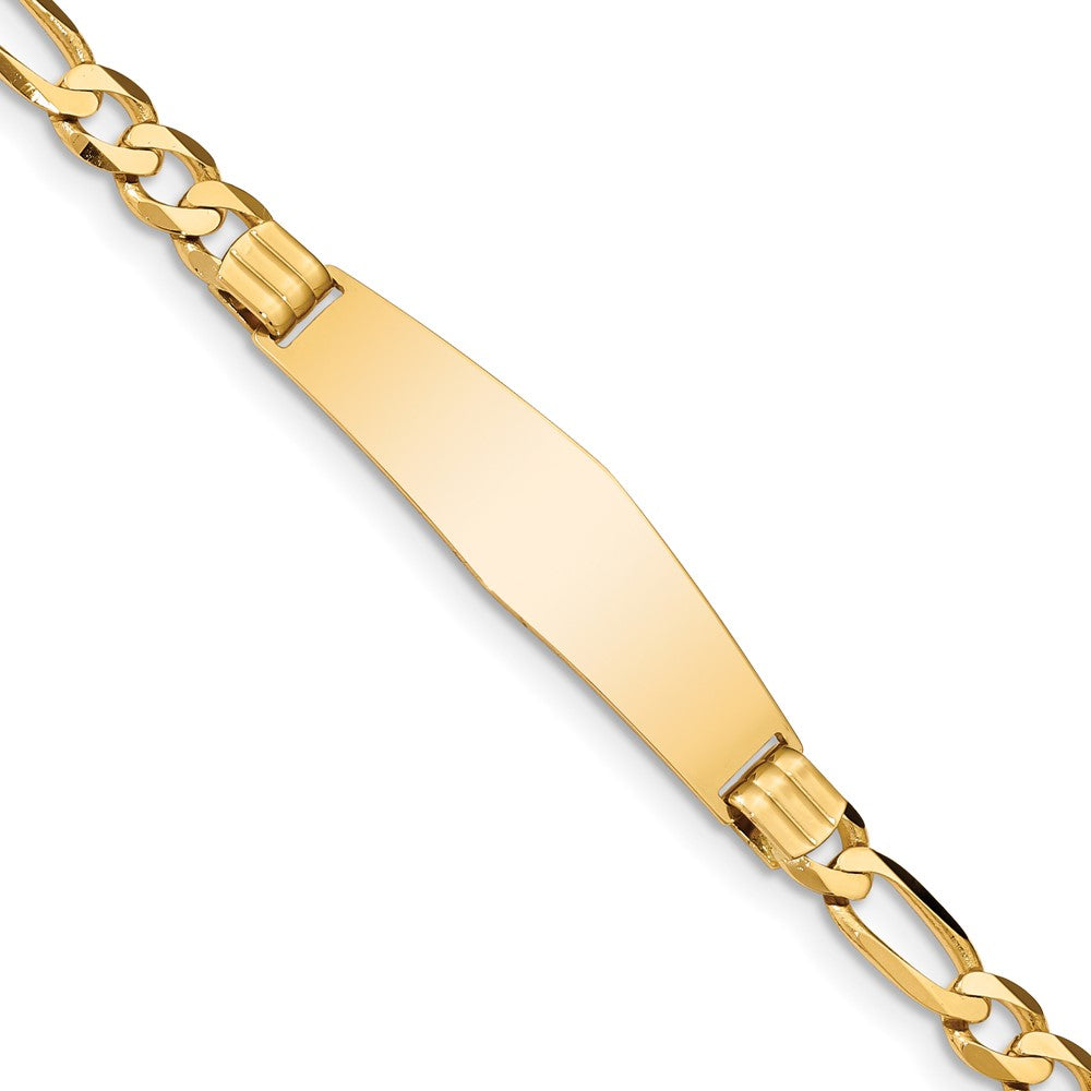 14K Figaro Weich Diamant Form Id Armband