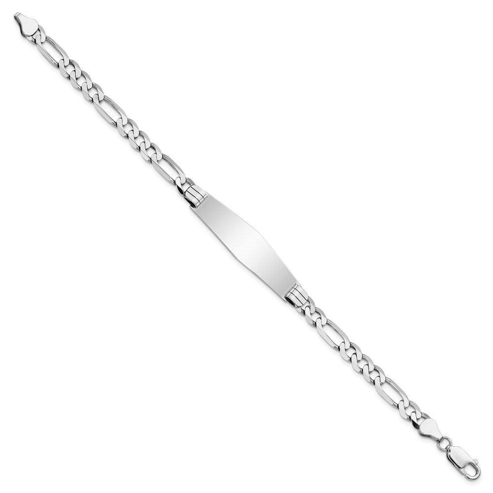 8 Zoll 14K Wg Figaro Glieder Weich Diamant Form Id Armband
