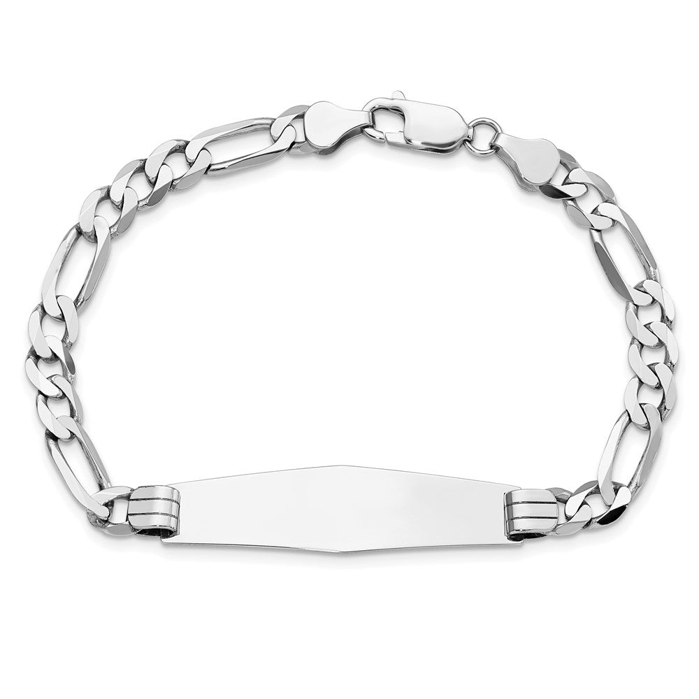8 Zoll 14K Wg Figaro Glieder Weich Diamant Form Id Armband
