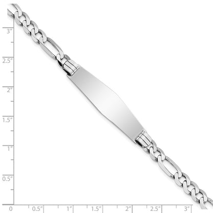 8 Zoll 14K Wg Figaro Glieder Weich Diamant Form Id Armband