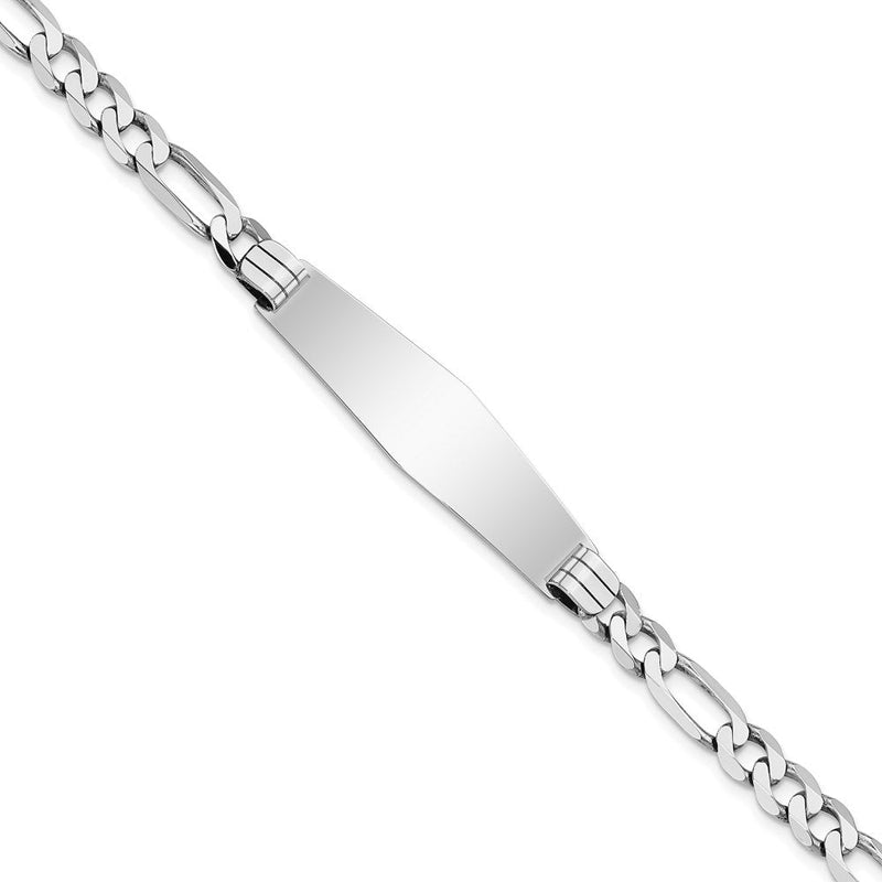 8 Zoll 14K Wg Figaro Glieder Weich Diamant Form Id Armband