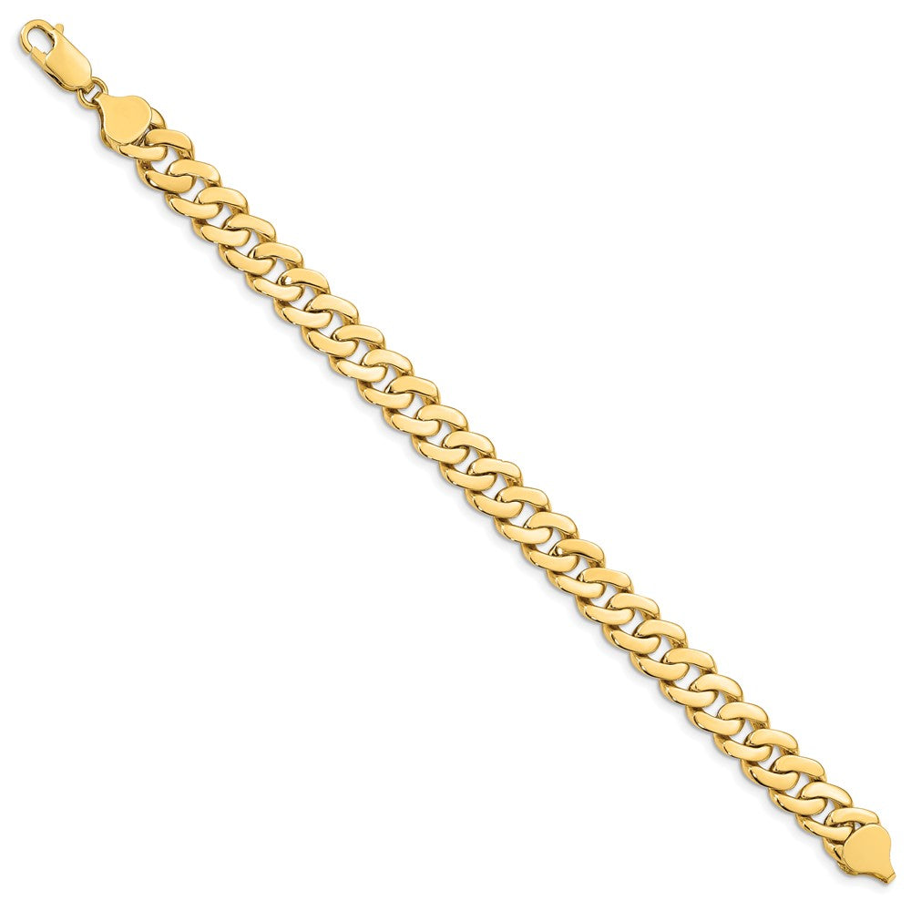 14K Gelbgold 8.5mm Massiv Hand-polished Fantasieglieder Gliederarmband