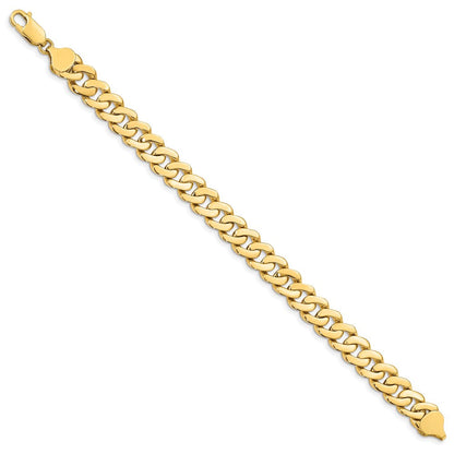 14K Gelbgold 8.5mm Massiv Hand-polished Fantasieglieder Gliederarmband