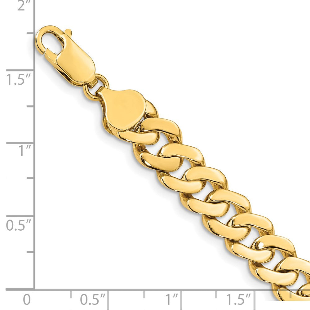 14K Gelbgold 8.5mm Massiv Hand-polished Fantasieglieder Gliederarmband