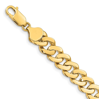 14K Gelbgold 8.5mm Massiv Hand-polished Fantasieglieder Gliederarmband