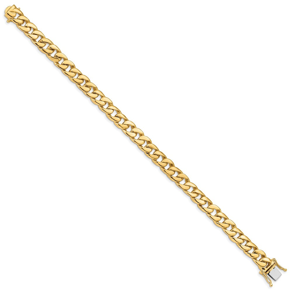 Massiv 14K Gelbgold 8mm Hand Poliert Panzer Glieder mit Venezianer Catch Verschluss Gliederarmband